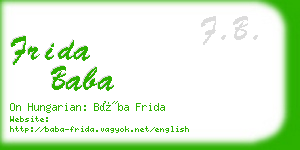 frida baba business card
